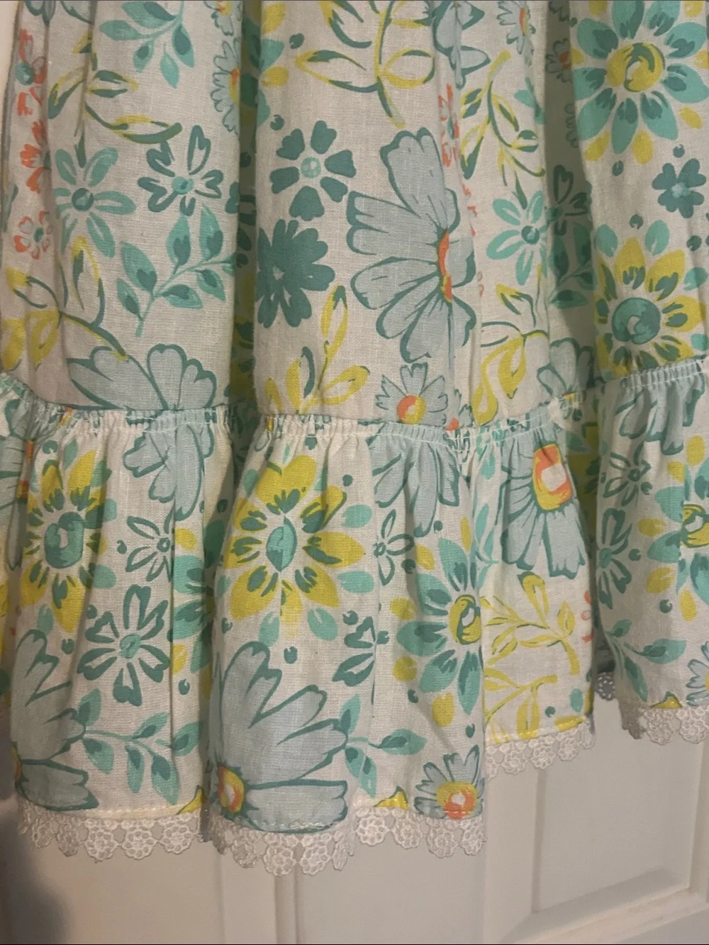Joie Pastel Floral Smocked Dress in Light Blue, Yellow & Green
